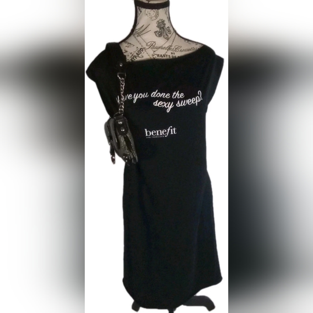 Vintage Benefit Cosmetics "Sexy Sweep" T-Shirt American Apparel XL Black Y2K